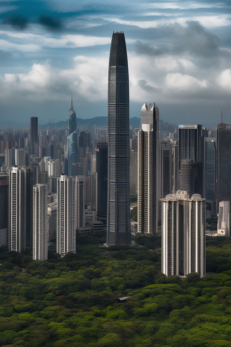 乌云密布下建筑群实拍摄影图,高清,摄影图,摄影图片,图片大全,摄影图免费下载
